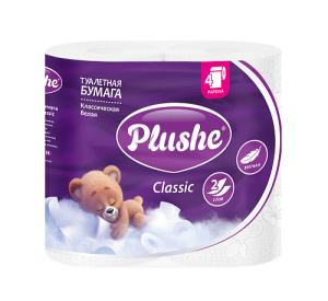 Туалетная бумага  2-х сл.  18 метров / "Plushe" Classic   белая/4рул*пач х 12пач*уп/2084