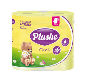 Туалетная бумага  2-х сл.  18 метров / "Plushe" Classic   ромашка/4рул*пач х 12пач*уп/2085