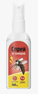 Спрей от комаров и мошек 100 мл /40 шт в кор/ No name /ROND12/