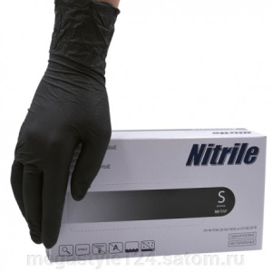 ЧЗ Перчатки нитриловые неопудр. Чёрные  S /100шт*10уп/1000/ NitriMax 3,5 гр/ 10%(90 кор)