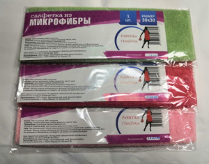 Салфетка для уборки "Микрофибра" "Poli&Tika Chis" /30см*30см/ (50шт*уп)