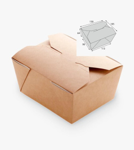 Коробка на вынос OSQ FOLD BOX 600, 130*105*64 крафт/белый, (50шт*уп/450 шт./кор.)