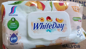 Влажные салфетки 120шт."WhiteDay" Персик/ КЛАПАН/ 24шт*кор/