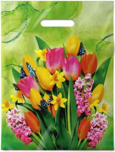 Пакет с выруб. руч. 30х40 (35) (Интерпак) Нежный букет /1000/50