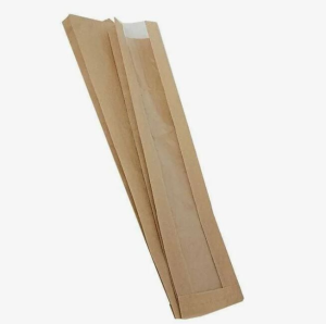 Пакет крафт V-дно 110(60)*60*300 с вертикальным окном 40гр б/п (1/1500шт)