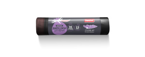 Мешок для мусора с завяз.  ПНД 35л.(15мкм)/50*54см /"DONINI" OVERLAP чёрн.(15шт.х 30рул*кор) МР3-313