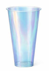 Стакан 500 мл Bubble Cup с квадр.дном ПЕРЛАМУТР ПП 90мм /ВЗЛП/1028IML-ГПЕР/18шт*24уп/432 шт