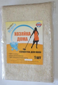 Тряпка для пола прошивная "Хозяйка  дома" белая /75см*100см/20шт*уп