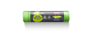 Мешок для мусора с завяз.  ПНД 60л.(17мкм) /58*62см/"DONINI"OVERLAP салат.(10шт.х 30рул*кор) МР3-316