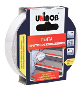 Лента противоскольжения 25мм х 5м/44шт/кор UNIBOB  Прозрачная К 54804