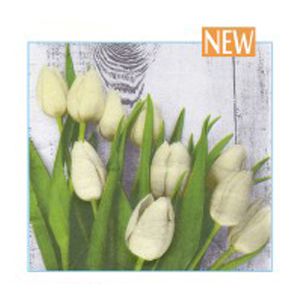 Салфетка 3-сл. 33*33  20л Art Bouquet Белые тюльпаны /12пач*кор/37383