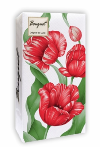 Салфетка 2-сл. 33*33  20л Bouquet Original de Luxe  1/8 сложение Красные тюльпаны /12пач*кор/25601