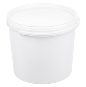 Ведро  5,60л КРУГЛОЕ D-222 mm белое КРЫШКА в комплекте/30 шт в кор/ВЗЛП/1582БКП