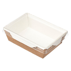 А1 Коробка  ECO OPSALAD 400 /145 х95х45 крафт/белый  50/800шт кр 38901