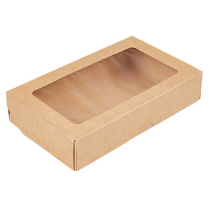 1ЕА Коробка OneBox 1000/b, Крафт 200*120*40 с прозр окном 25шт/250 шт/кор
