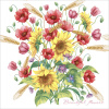 Салфетка 3-сл. 33*33  20л Bouquet Текстильный стиль Солнечный букет /12пач*кор/37402
