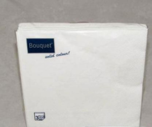 Салфетка 3-сл. 33*33   20л Bouquet Solid Colour  белые/12уп*кор/42269