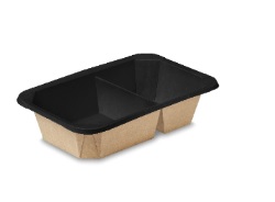 OSQ Коробка OCTOBOX  2-х 800мл Black Wood/180*142*50 без крышки/45шт*уп/ 360шт*кор/ крышка 42289