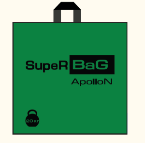 Пакет с петл.ручкой (БП) 44х44+3,5 (90) SupeRBaG зеленый ТК 9 /30/300/