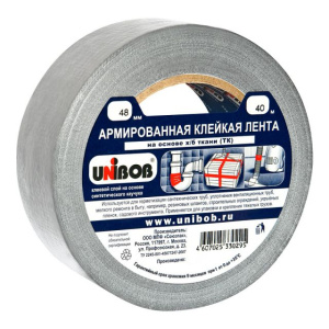 Клейкая лента армированная  48 х 40м  (инд. упак.) /24шт*кор/ UNIBOB  серая К37969