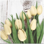 Салфетка 3-сл. 24*24  25л Bouquet de Luxe  Белые тюльпаны/15пач*кор/57299/МАГАЗИН