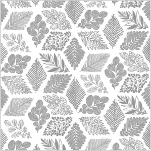 РАСПРОДАЖА Салфетка 3-сл. 33*33 20л Bouquet Home Collection Classic Серебряные листья/12/25342