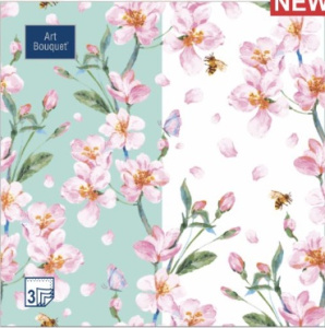 Салфетка 3-сл. 33*33  20л Art Bouquet Цветущий сад /12пач*кор/37790