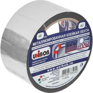 Клейкая лента металлизированная  48 х 40м втулка 76 /6шт*уп/ 36шт*кор/UNIBOB 25234