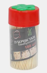 Зубочистки в пластик. банках /180шт/(12шт*50 уп//600 б.*кор) КП
