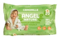 Влажные салфетки   20шт ANGEL  зеленый Camomile /48 шт*кор/AN8-20