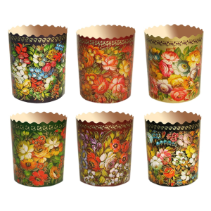 Форма бум. для куличей 150гр., d70/h85 "Жостово" 20/120шт/ 2400шт/27150020