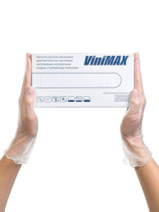 Перчатки виниловые неопудр. прозрач. "M" "ViniMax" 4 гр/100/10уп/1000/ 22% (135 кор)