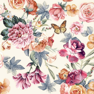 Салфетка 3-сл. 33*33  20л Bouquet Home Collection Classic  Красивые цветы. Кремовый фон /12/ 25366