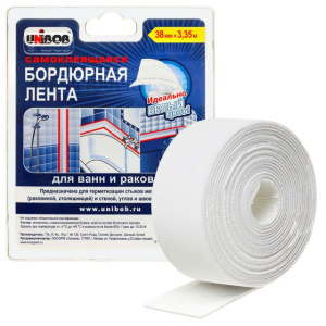 Лента бордюрная 38х3,35 белая /UNIBOB/ 24шт*кор/ К35544