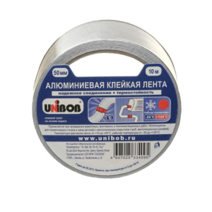Клейкая лента алюминиевая  50 х 10м (инд.упак) /24шт*кор/ UNIBOB 37280