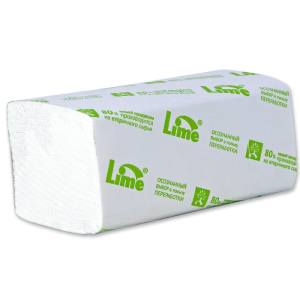 Полотенца бумажные 2-сл. слож "V" LIME белые 200 лист 225*225мм /20шт*уп/220200