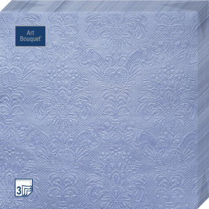 Салфетка 3-сл. 33*33 16л Bouquet Барокко голубой с перламутром /12уп*кор/57222