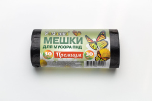 Мешок для мусора  30л. /48*57,5см 7,3мкм/ "ПРЕМИУМ" Ромашка ПНД (30шт.х 30 рул*короб) /З0-3030/200 п