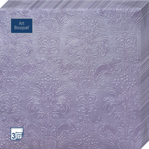 Салфетка 3-сл. 33*33  16л Bouquet   Барокко  лиловый с перламутром /12уп*кор/57232