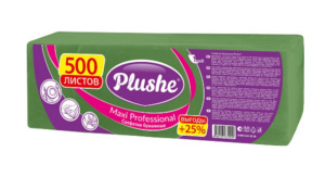 Салфетка 1-сл  24*24  500л "Plushe" зеленый /5 пач*уп/84244 замена на 4863