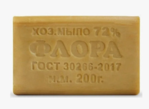 Мыло хозяйственное  72%  200гр прозрач.упак Флора /60 шт*кор