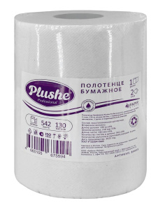 Полотенца бумажные 2-сл. рулонные Plushe Professional  130 м. втулка 60мм в инд. уп /6шт*уп/89003