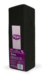 Салфетка 1-сл  24*24  400л "Plushe" черный /6 пач*уп/ 18266