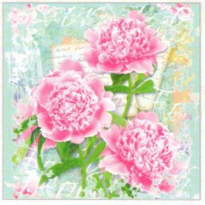 Салфетка 3-сл. 33*33  20л Art Bouquet Пионы /12пач*кор/37538