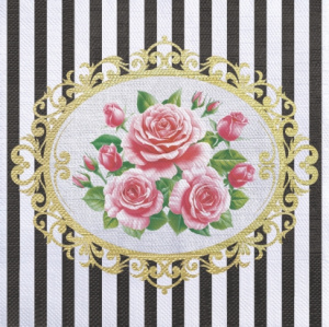 Салфетка 3-сл. 33*33  20л Bouquet Текстильный стиль Букет в Викторианском стиле(золото)/12/37447