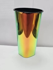 Стакан 500 мл Bubble Cup с квадр.дном ЧЕРН/ЗОЛОТО ПП 90мм /ВЗЛП/1028IML-ЧЗОЛ/18шт*24уп/432 шт