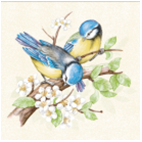 Салфетка 3-сл. 33*33  20л Bouquet Home Collection Classic  Птички-Синички/12пач*кор/57753