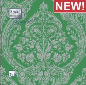 Салфетка 3-сл. 40*40  20л Home Collection Premium  Royal серебро на зеленом/12пач*кор/37255