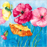 Салфетка 3-сл. 33*33  20л Bouquet Home Collection Classic  Акварельные маки /12пач*кор/57048