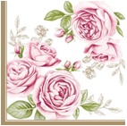 Салфетка 3-сл. 33*33  20л Bouquet Home Collection Classic  Роза с золотыми листьями/12пач*кор/25077